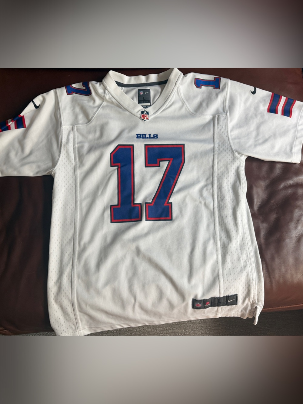 Nike White Buffalo Bills #17 Jersey with Blue and Red Accents